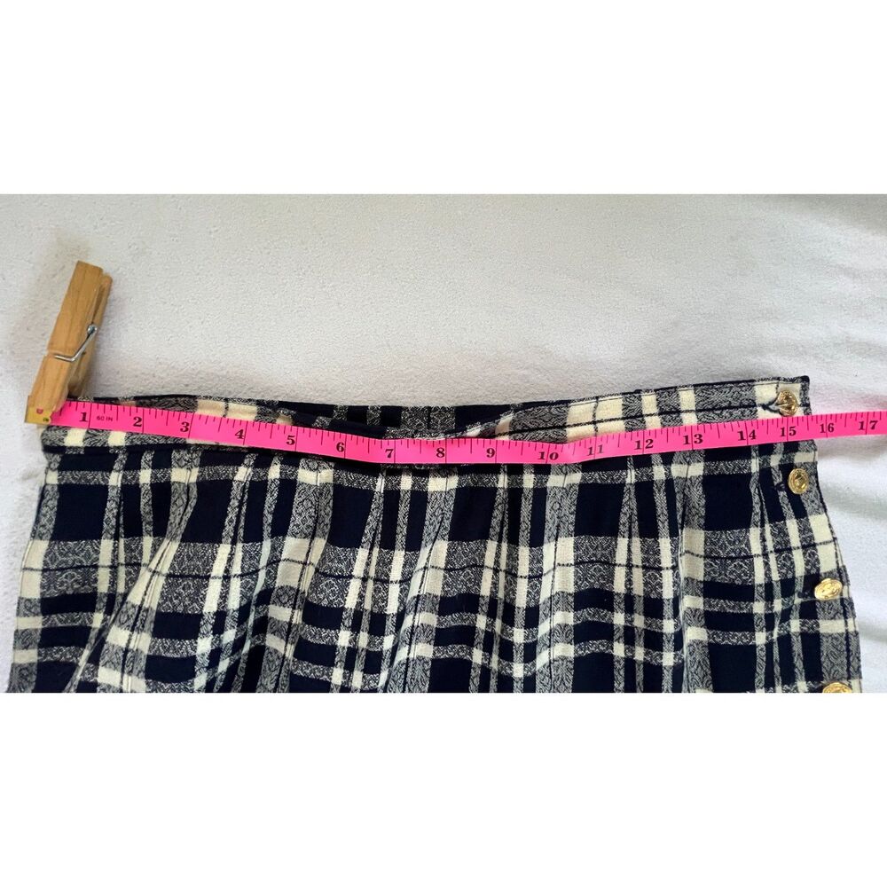 Vintage Pendleton Wool Plaid Black White Women's Skirt Size  12 - Picture 7 of 12